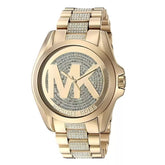 Relógio Michael Kors Dourado Logo Cristal
